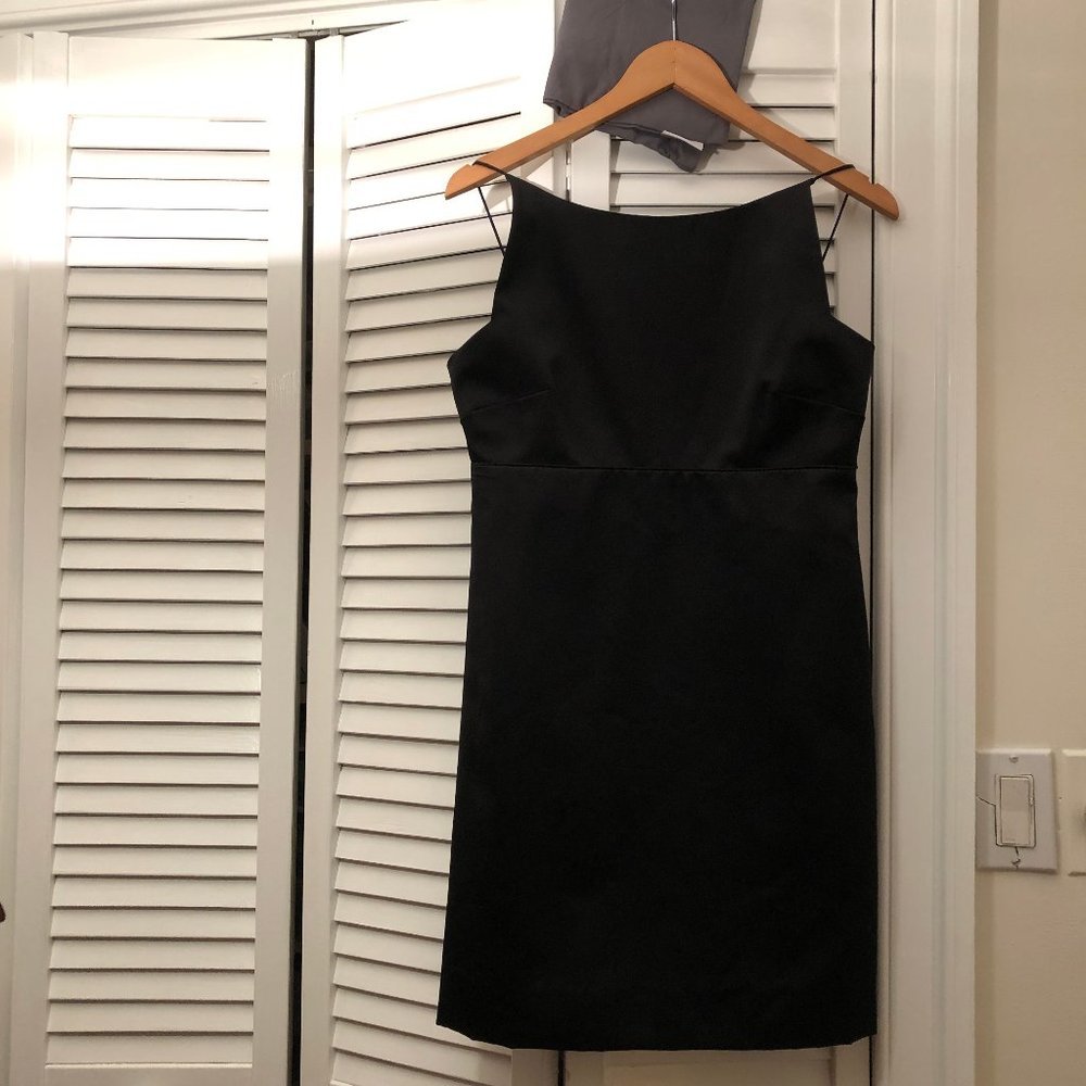 Odessa strap black dress, side zip, 8